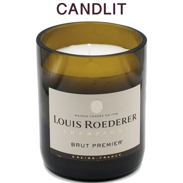 Candlit Candela in Bottiglia di Champagne Louis Roederer Brut Premier