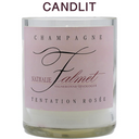 Candlit Candela in Bottiglia di Champagne Nathalie Falmet Tentation Rosé