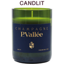 Candlit P. Vallée Premier Cru Champagne Bottle Candle