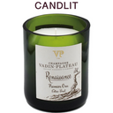 Candlit Candela in Bottiglia di Champagne Vadin Plateau Renaissance