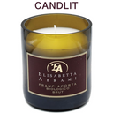 Candlit Candle in Elisabetta Abrami Franciacorta Bottle