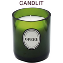 Candlit Candle in a Bottle of Villa Sandi Opere brut