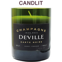 Candlit Candela in bottiglia Champagne Deville Carte Noire