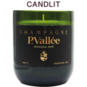 Candlit Champagne Bottle Candle P.Vallée Millesime 2010
