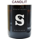 Candlit Bottle Candle Champagne de la Renaissance Sauvage