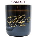Candlit Candle in Maso Nero Zeni Bottle