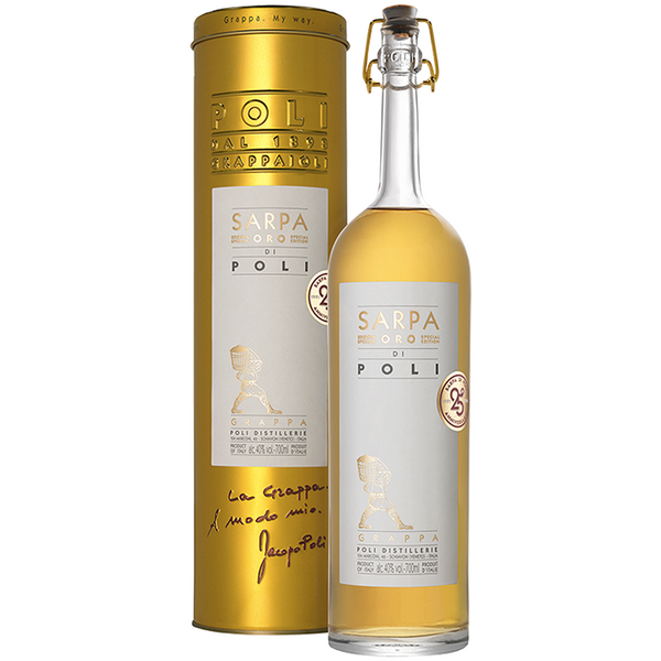 Poli Distilleria Grappa Sarpa Oro 70 cl Röhrenverpackung